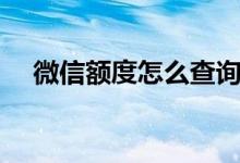 微信额度怎么查询（微信额度如何查询）