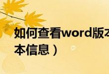 如何查看word版本信息（怎么查看word版本信息）