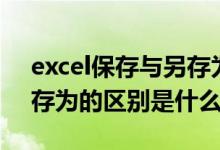 excel保存与另存为的区别（excel保存与另存为的区别是什么）