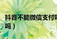 抖音不能微信支付吗（抖音可以使用微信支付吗）