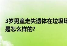 3岁男童走失遗体在垃圾场找到 公安机关正在调查 具体情况是怎么样的?