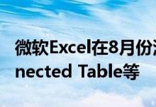 微软Excel在8月份添加了新的Power BI Connected Table等